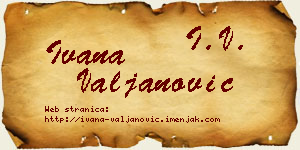 Ivana Valjanović vizit kartica